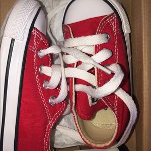 Red Infant size 4 converse.